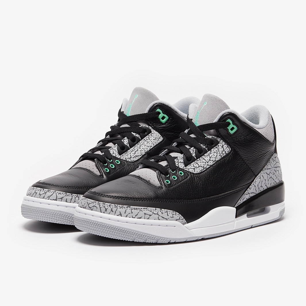 gray and black jordan 3