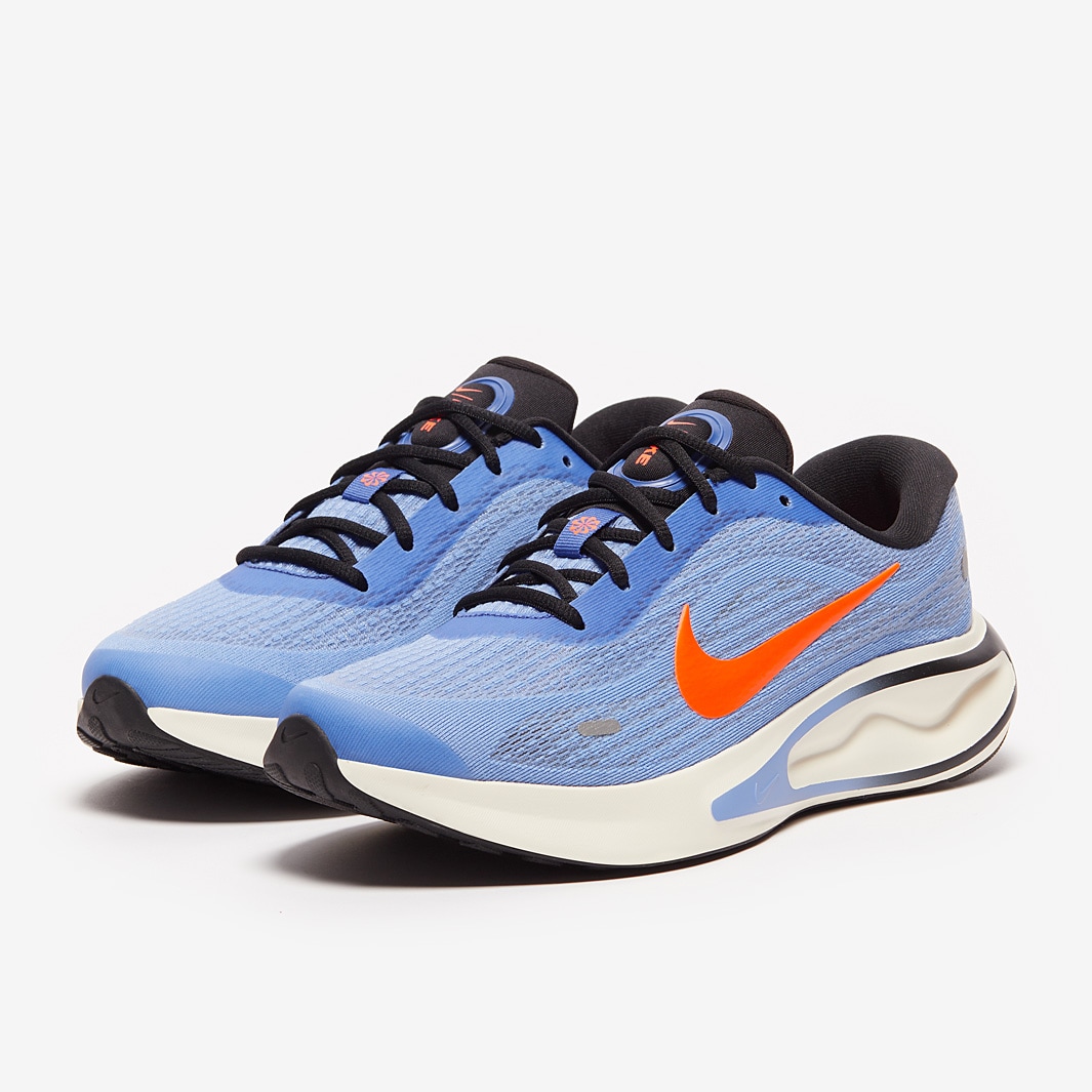 nike blue and orange running shoes