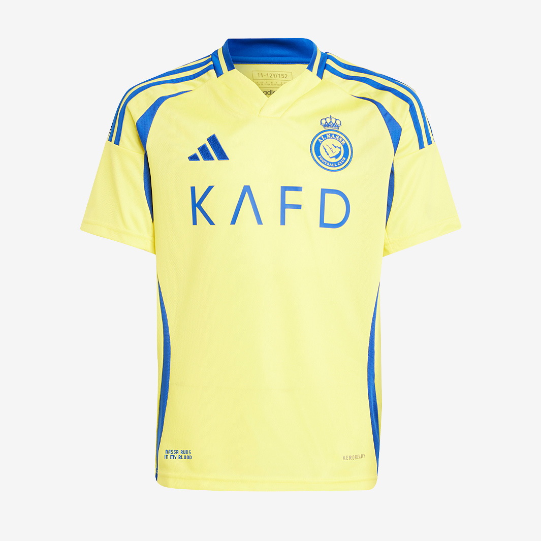 Adidas Al Nassr Fc 24 25 Kids Home Shirt With Ronaldo 7 Yellow