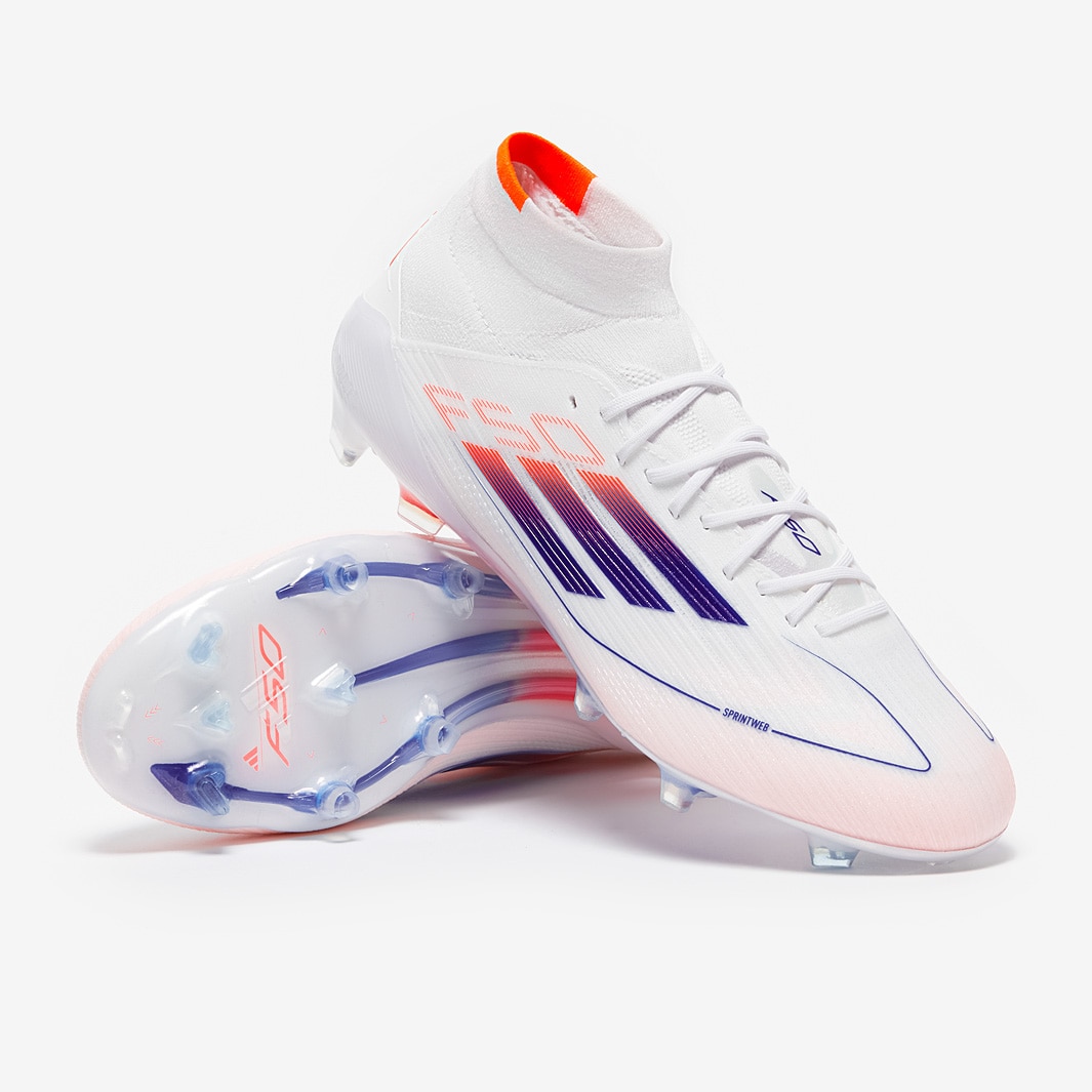 adidas Womens F50 Elite Mid Firm Ground - Ftwr White/Lucid Blue