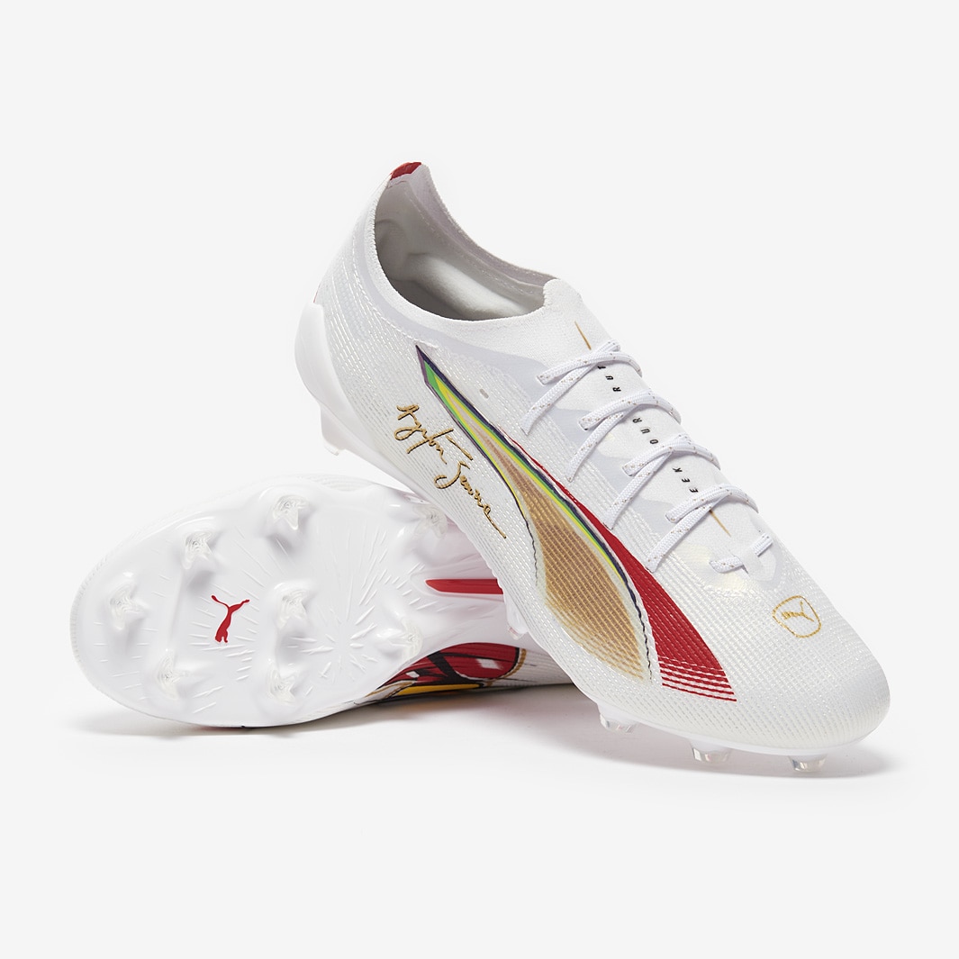 Puma Ultra 5 Ultimate x Senna Firm Ground - Puma White/Puma Gold