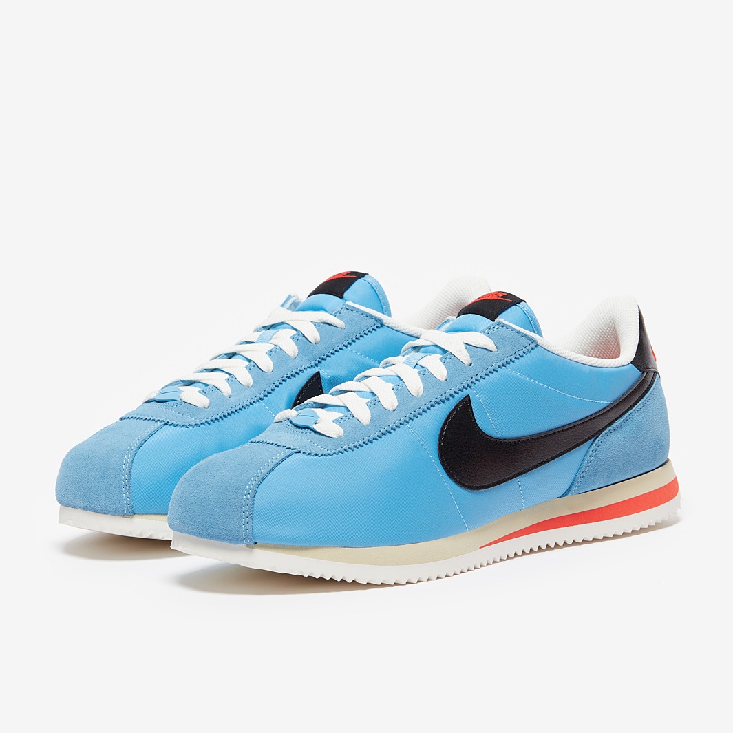 blue and white nike cortez