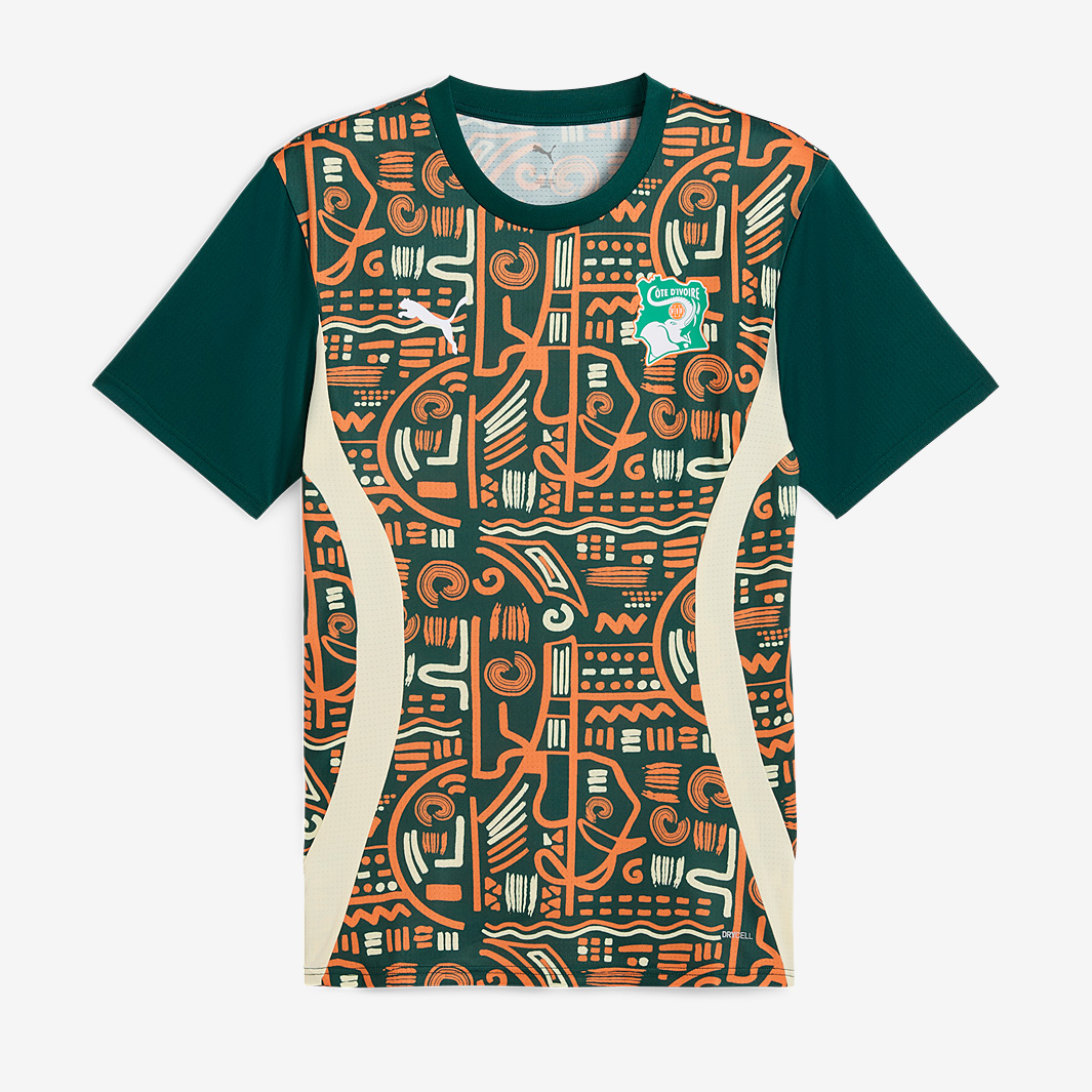 Puma Ivory Coast 2025 Ss Pre Match Shirt Green