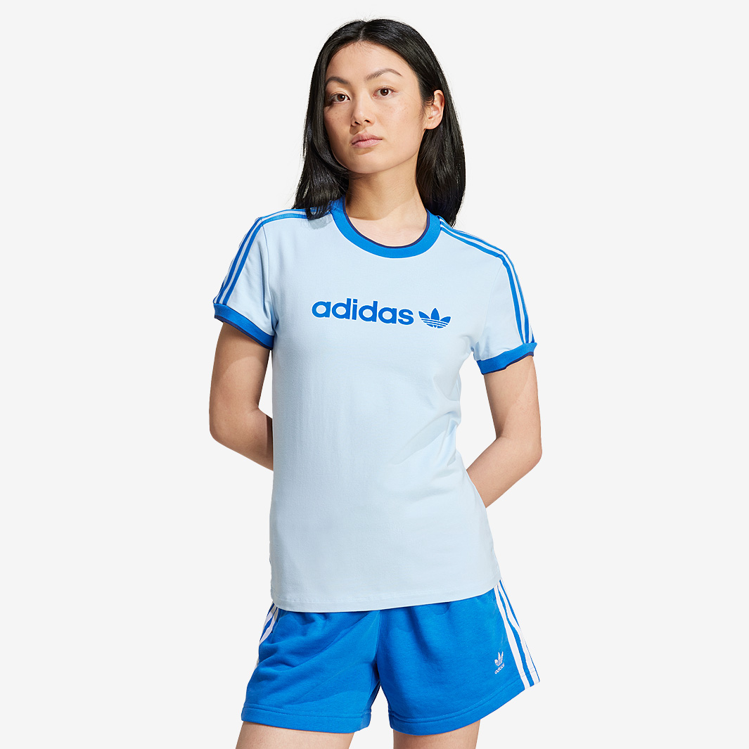Adidas Originals Womens Badge Slim T Shirt Blue
