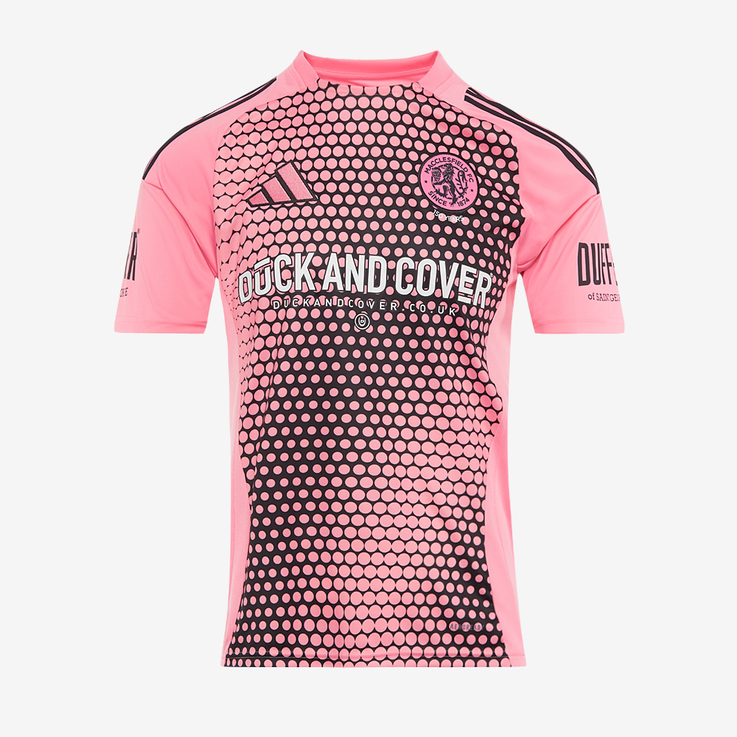 Adidas Junior Macclesfield Fc 24 25 Ss Away Shirt Pink