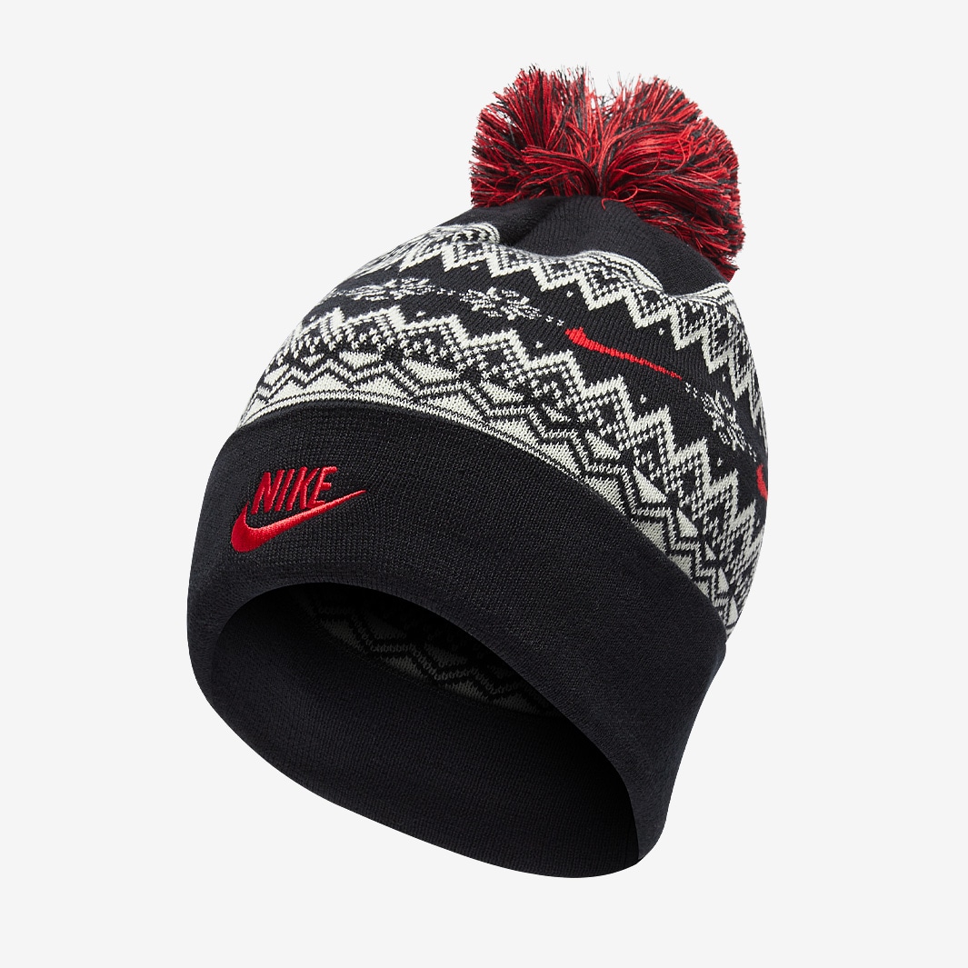 red and black nike beanie