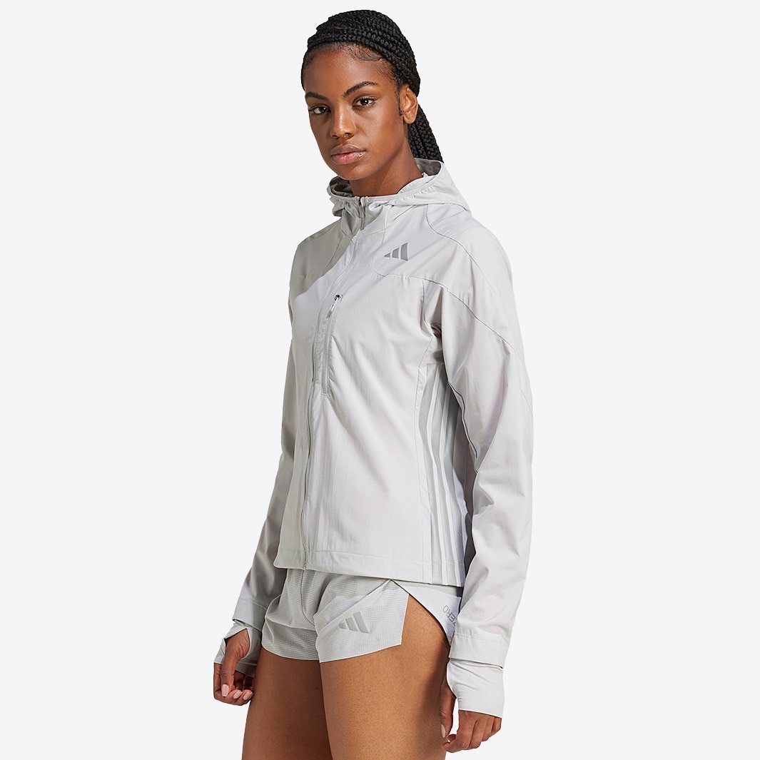 adidas Womens adizero Ekiden Jacket - Grey Two - Womens Clothing