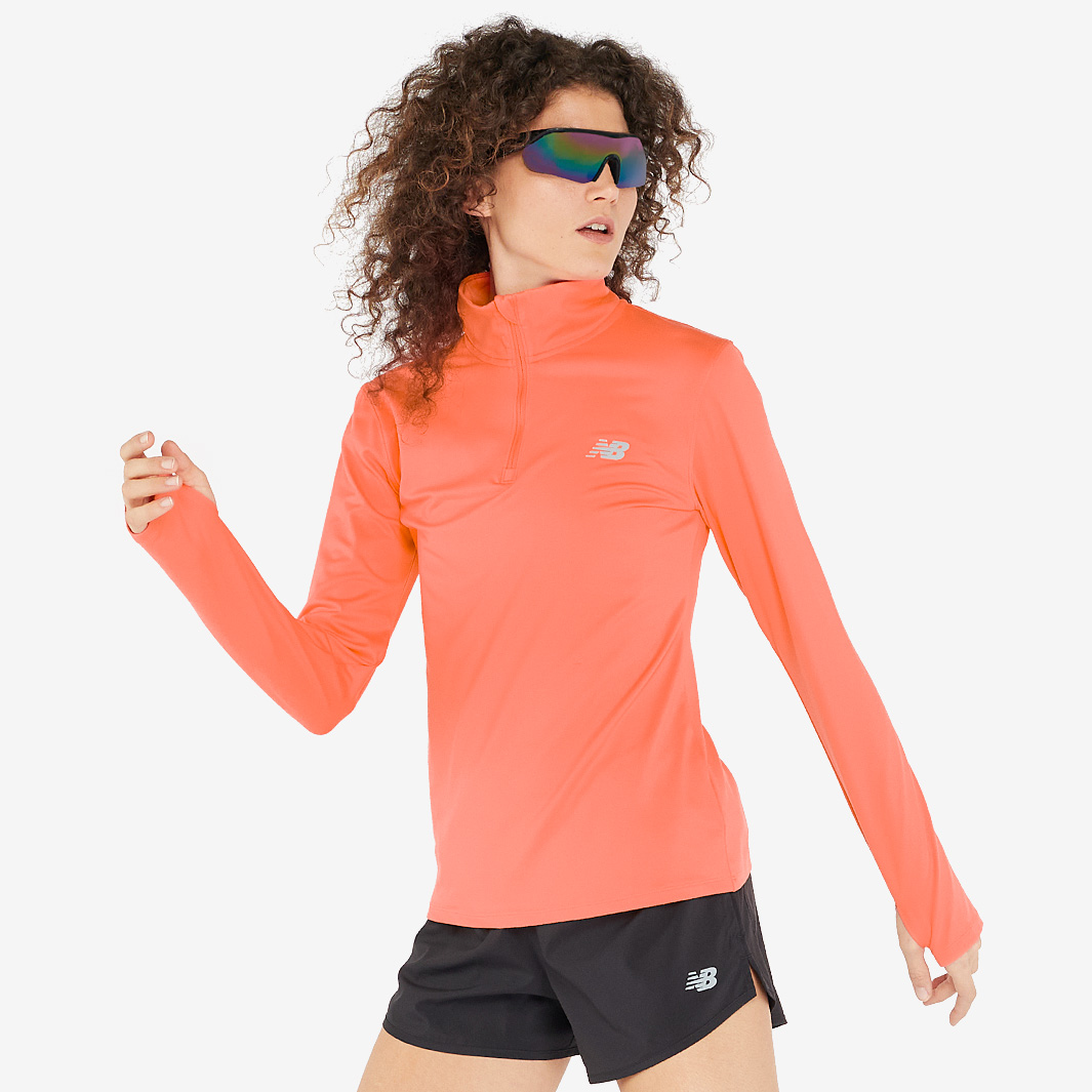 New Balance Womens Sport Essentials Space Dye 1 4 Zip Red