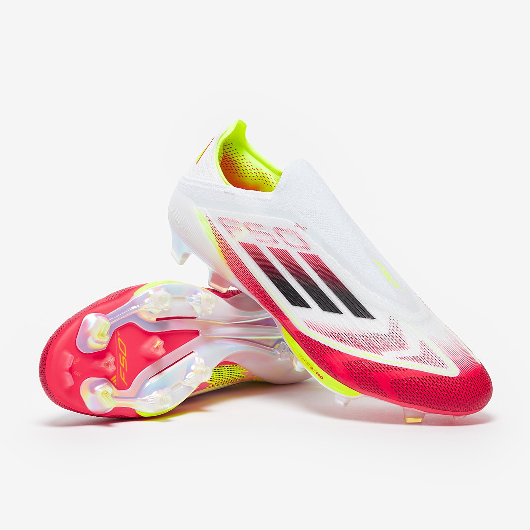 adidas F50+ FG - Bianco/Nero/Giallo Solare - Scarpe Calcio Adulti