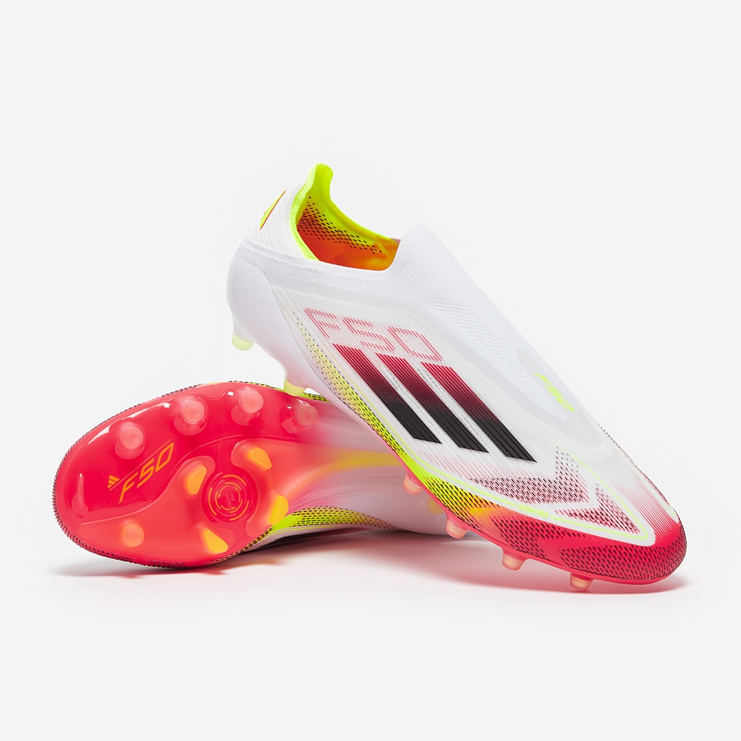 adidas F50 Elite Laceless Artificial Grass - White/Black/Solar