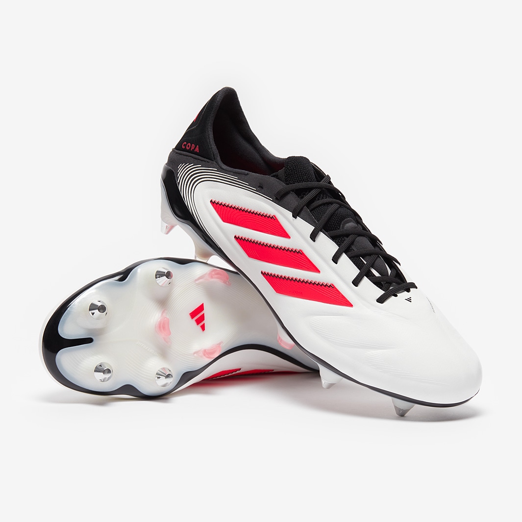 adidas Copa Pure III Elite Leather Soft Ground - White/Lucid Red