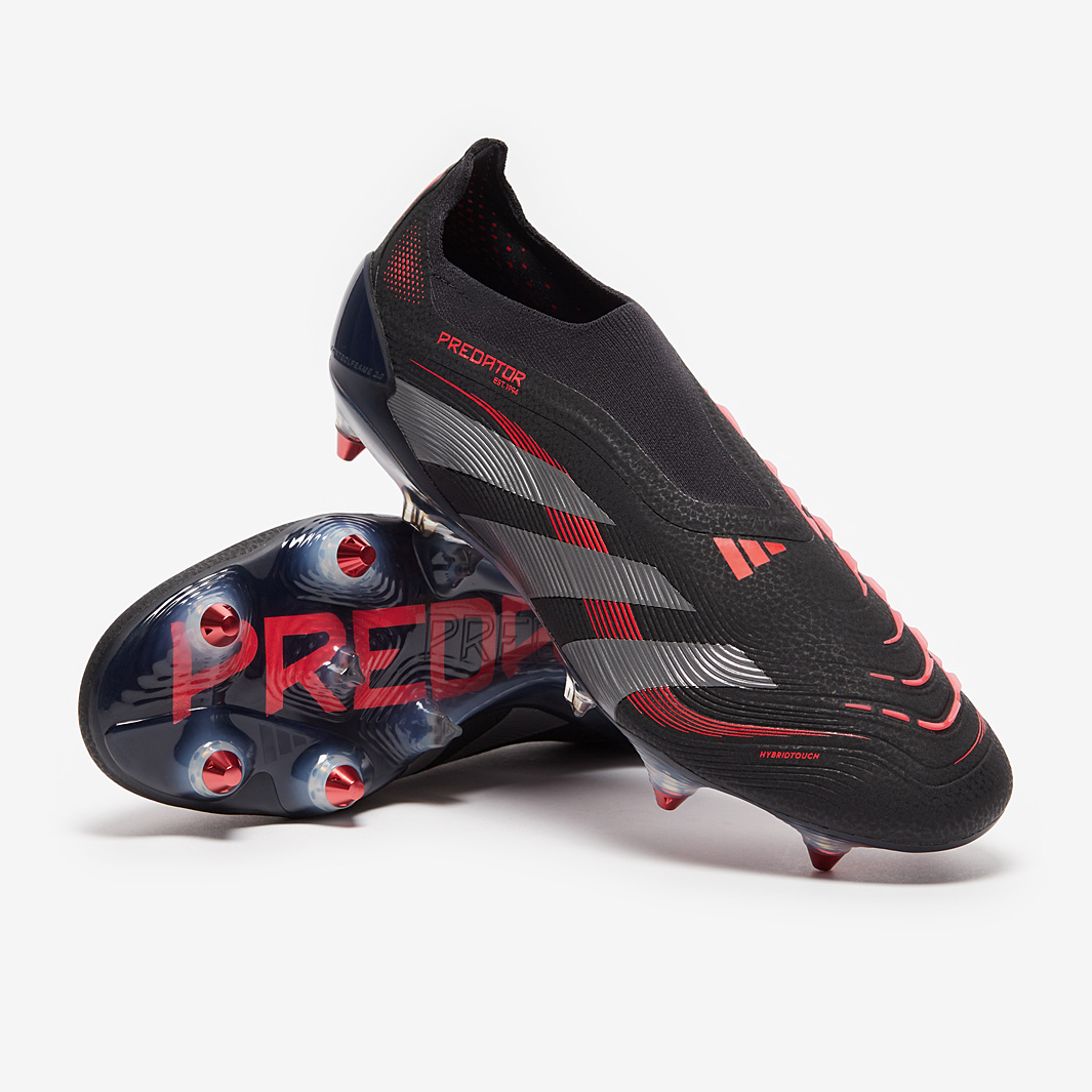adidas Predator Elite Laceless Soft Ground - Black/Grey Four/Lucid