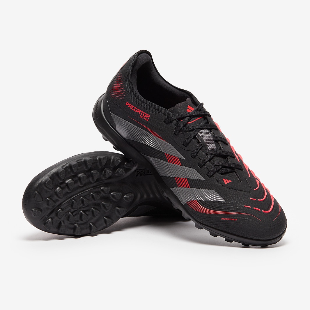 black and red indoor soccer shoes