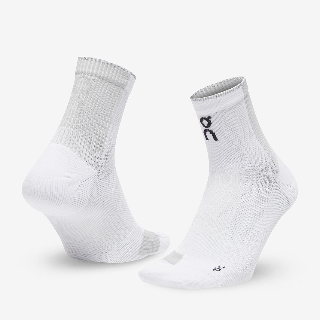 On Performance Mid Sock Glacier White