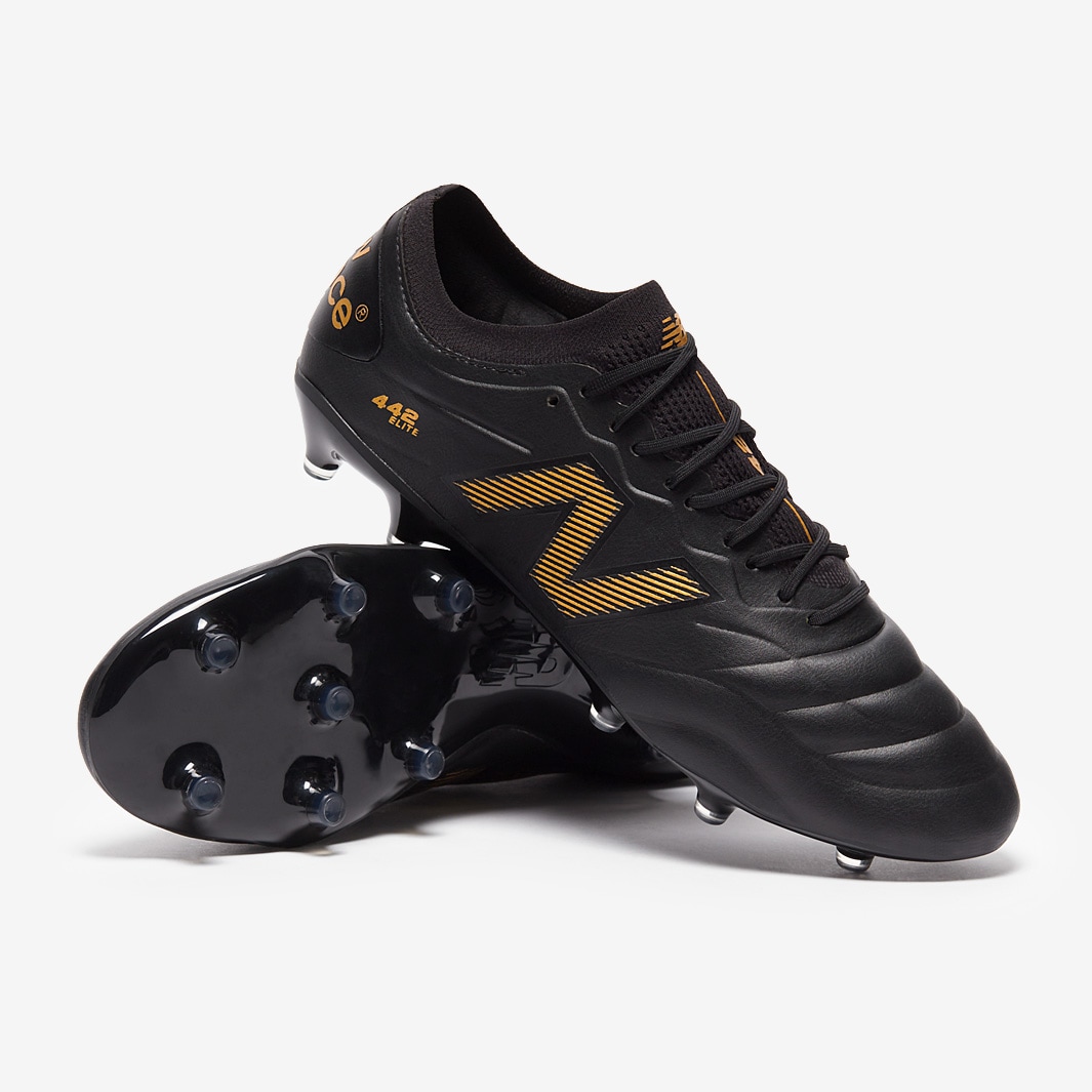 New Balance 442 V2 Elite Firm Ground - Black/Metallic Gold - Adult