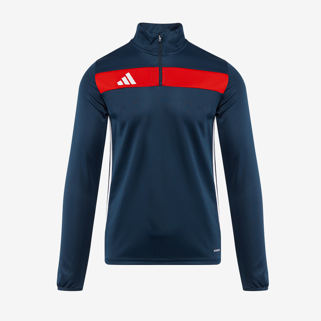 Adidas Junior Tiro 25 Essentials Slim 1 4 Zip Training Top Team Blue Red Navy