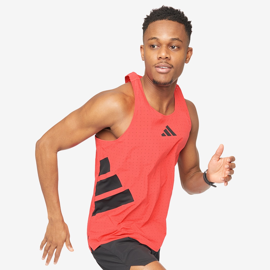 adidas adizero Road To Records Singlet - Semi Lucid Red - Mens