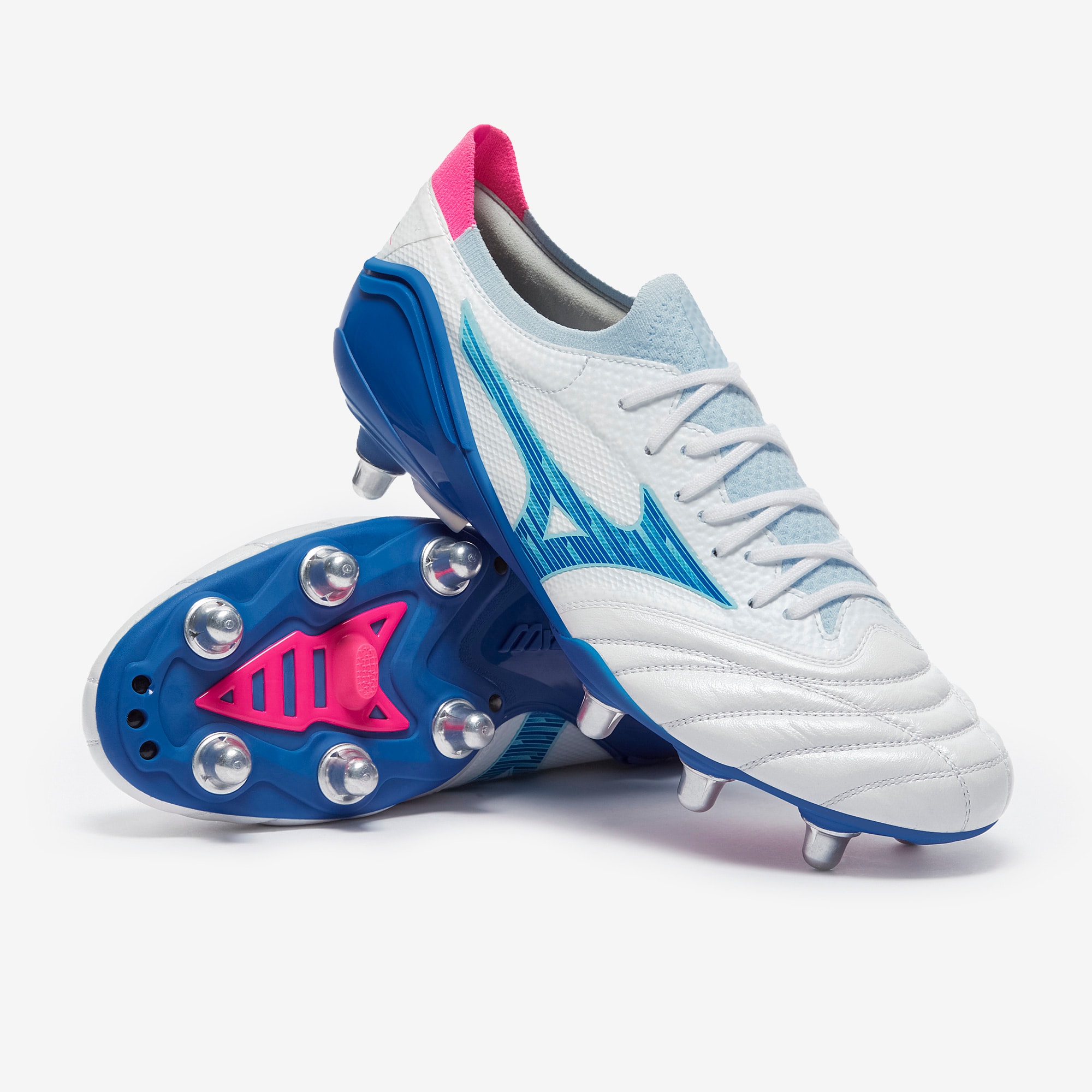 Mizuno Morelia Neo IV B Elite SI Rugby Boots - White/Tanager