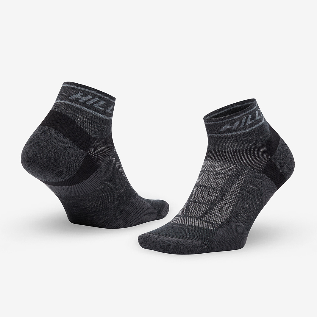 Hilly Trail Quarter Med Socks Black