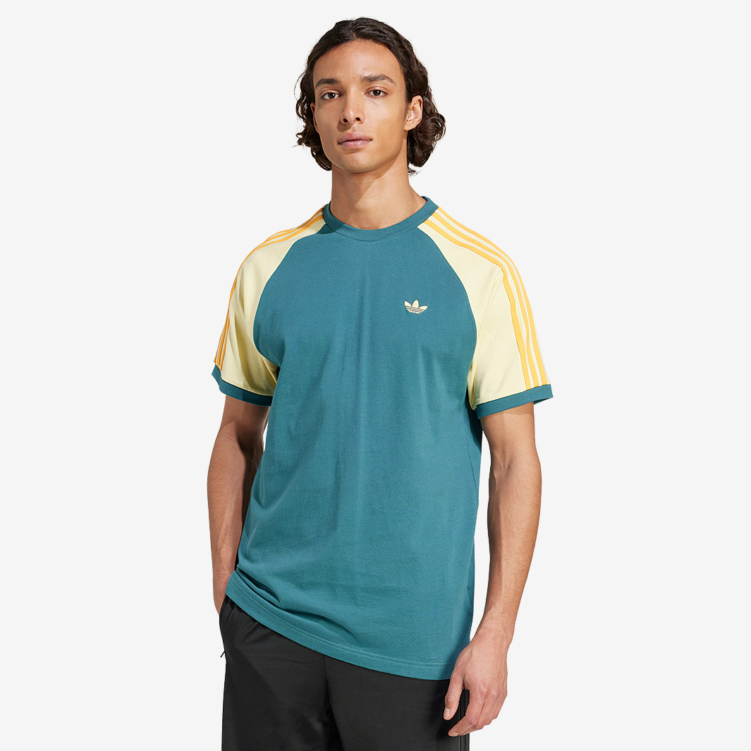 Adidas Originals Cali T Shirt Tech Almost Yellow Haze Orange Green