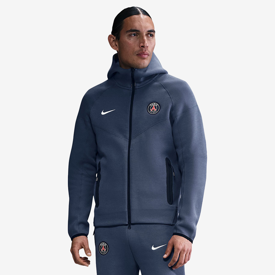 Nike Paris Saint Germain 25 26 Tech Fleece Windrunner Zip Hoodie Blue