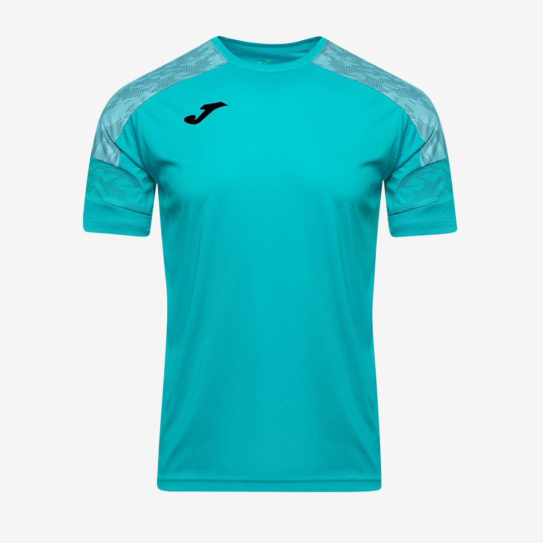 Joma Championship Viii Ss Shirt Fluor Turquoise Sky Blue