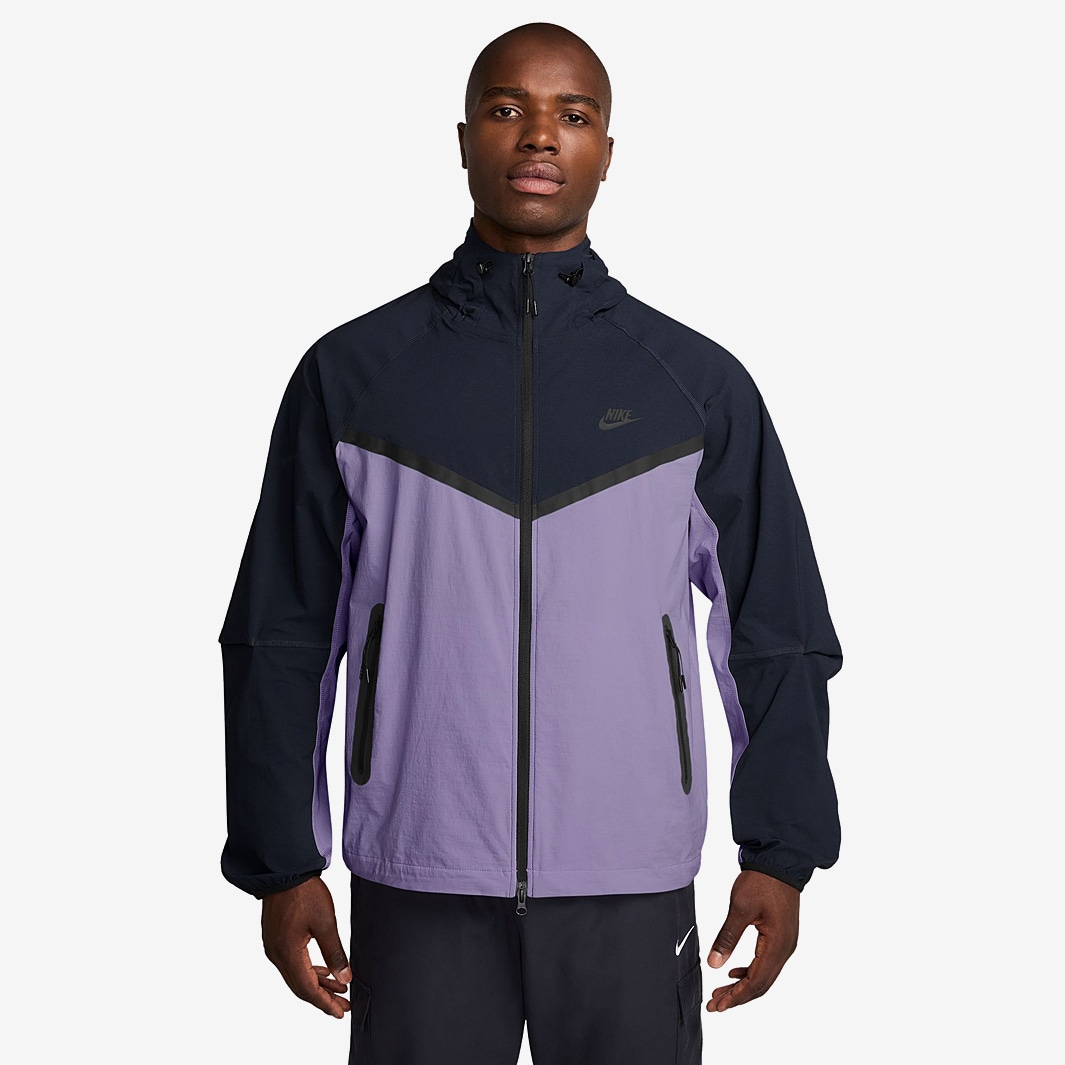 nike swoosh woven jacket purple