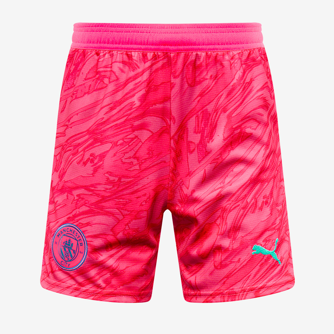 Puma Manchester City 25 26 Kids Gk Home Short Pink Boys Size 11-12 Year