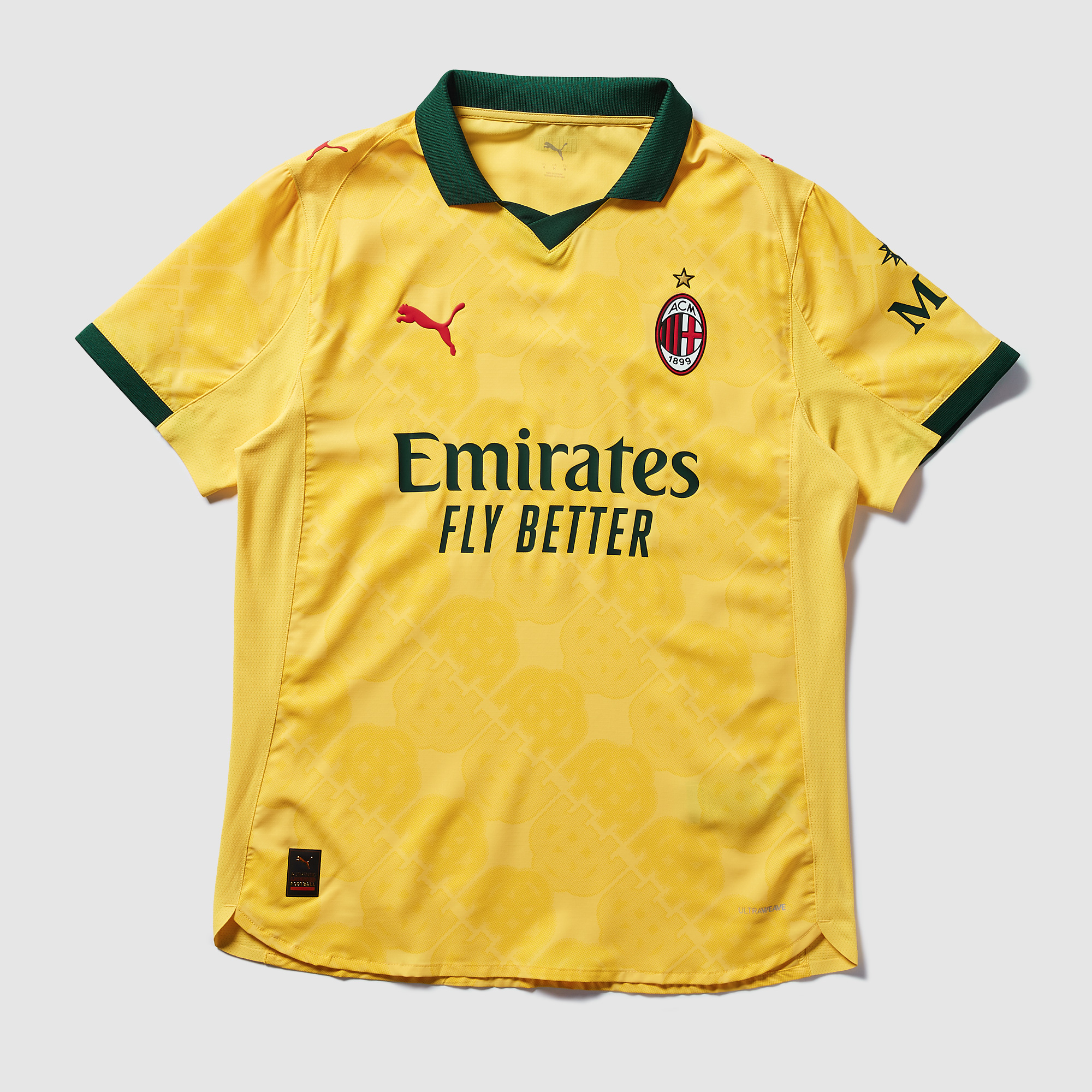 Puma Ac Milan 25 26 Authentic Third Shirt Yellow