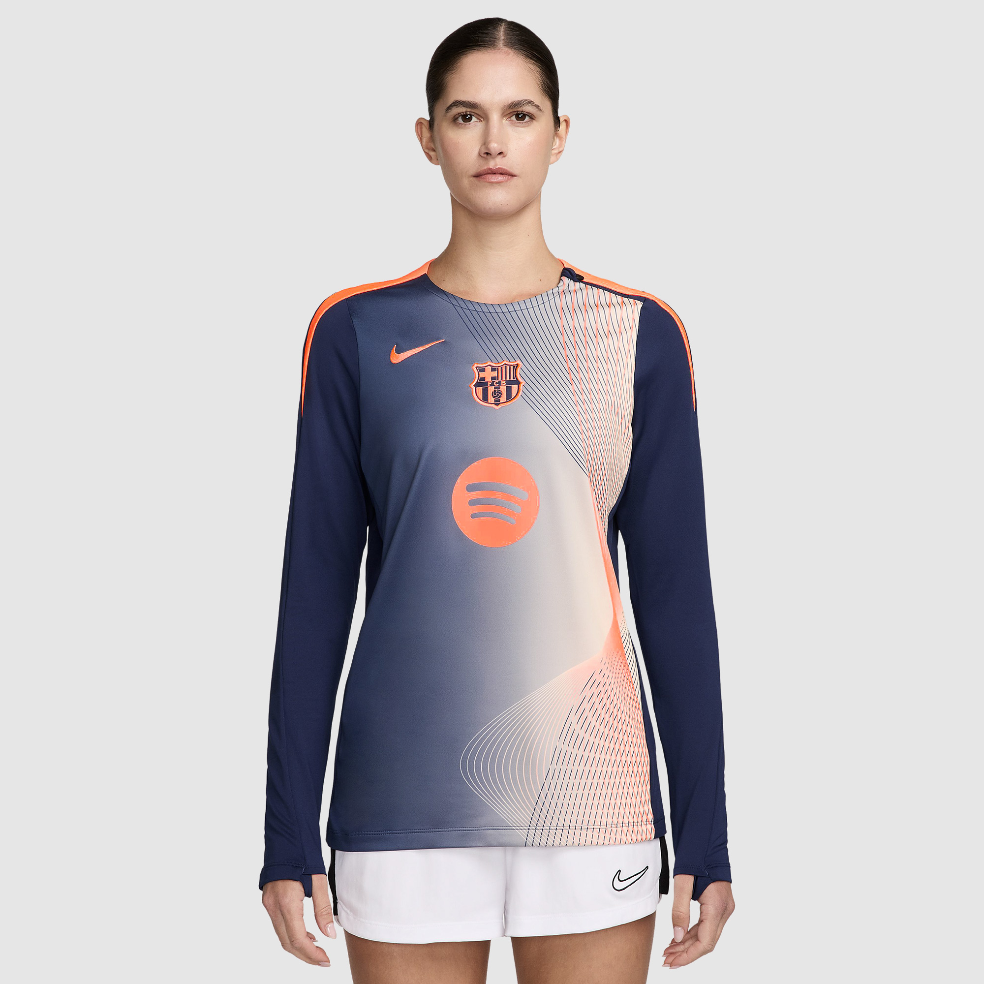 Nike Fc Barcelona 25 26 Womens Dri Fit Strike Pre Match Total 90 Third Shirt Blue