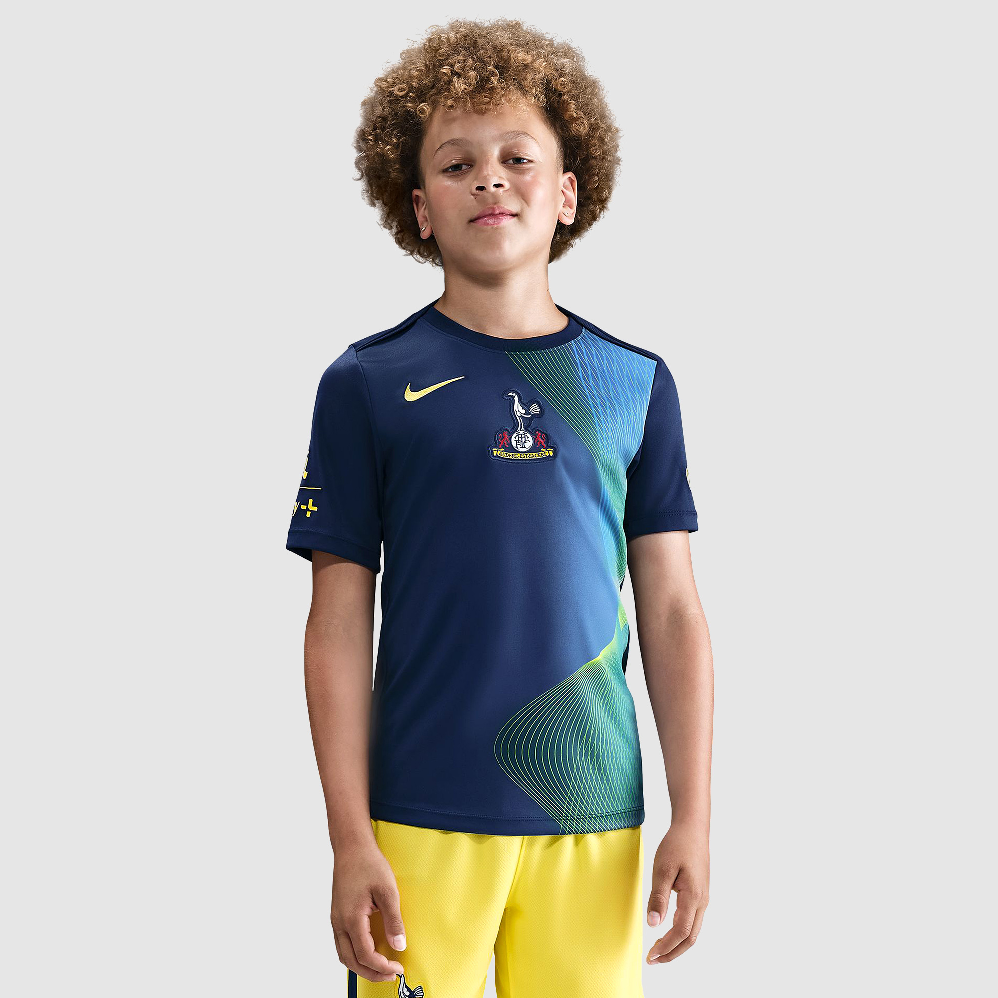 Nike Tottenham Hotspur 25 26 Kids Dri Fit Academy Pro Pre Match Third Shirt Blue