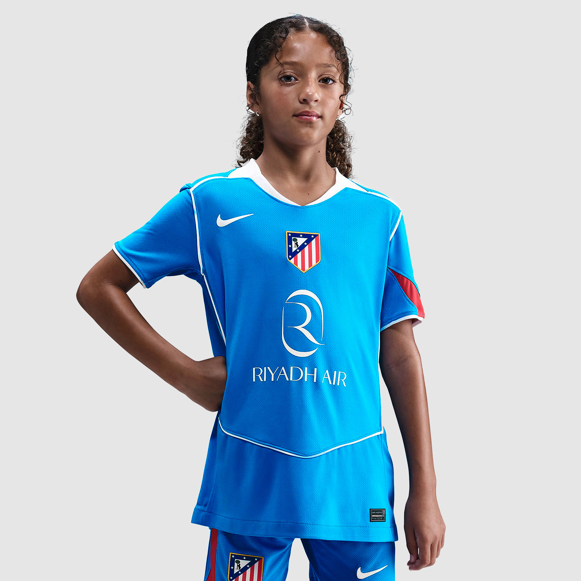 Nike Atletico Madrid 25 26 Kids Dri Fit Stadium Third Shirt Blue
