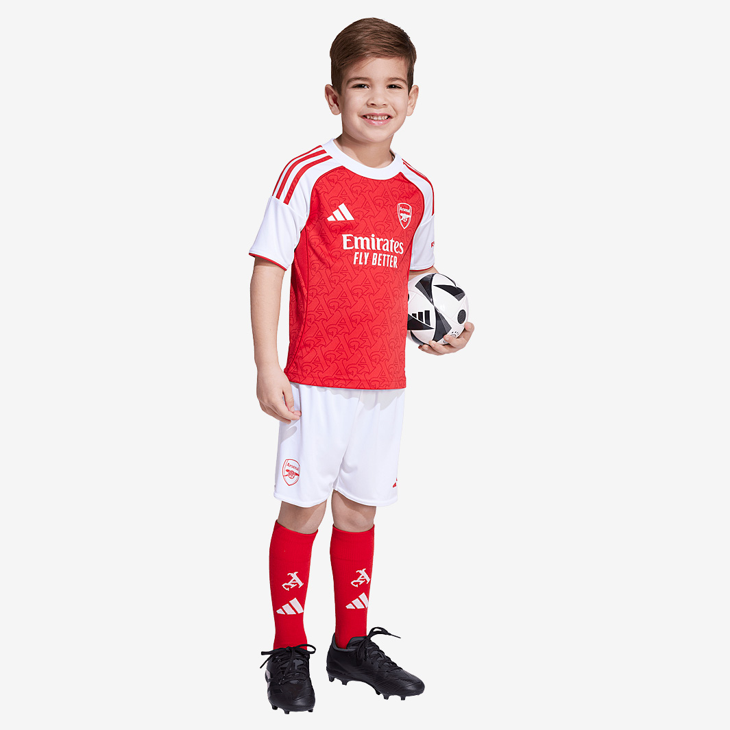 Adidas Arsenal 25 26 Little Kids Home Kit Red