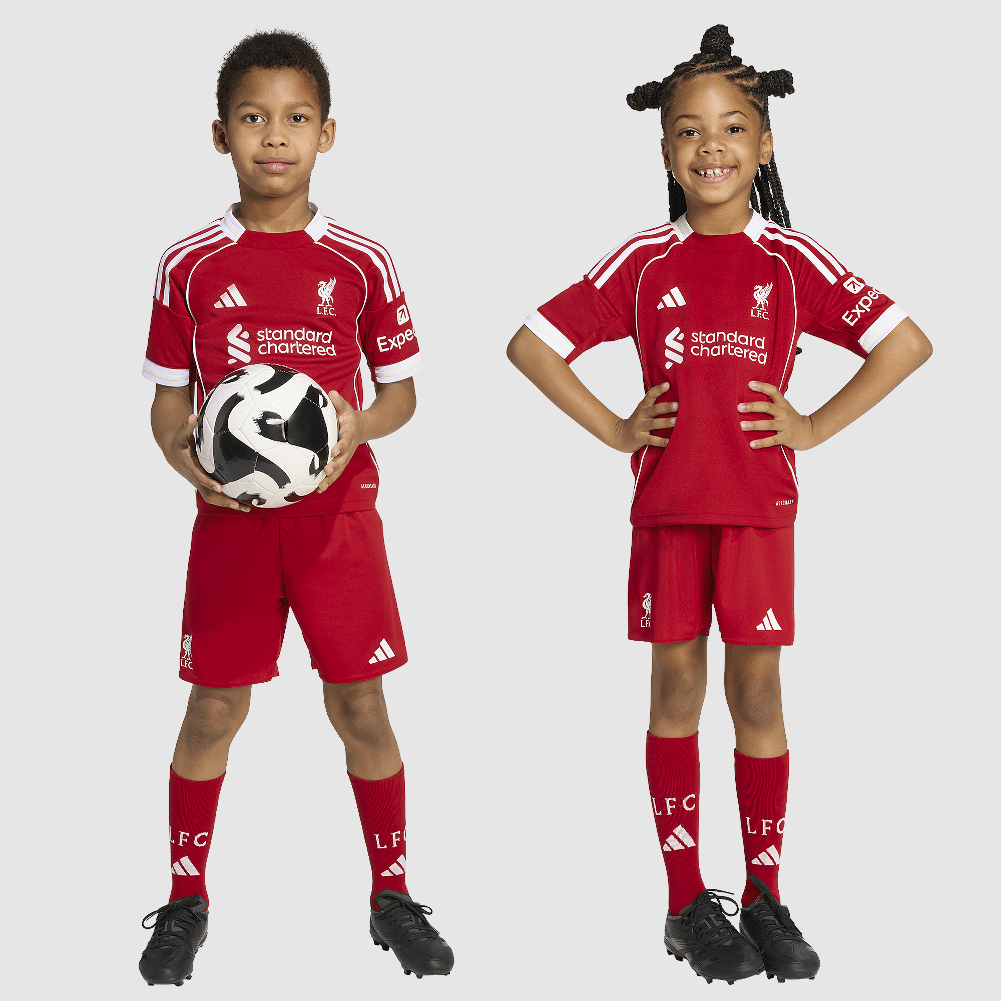 Adidas Liverpool 25 26 Little Kids Home Kit Red