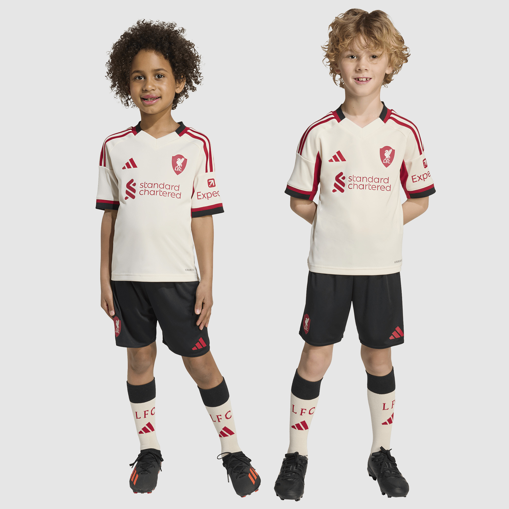 Adidas Liverpool 25 26 Little Kids Away Kit White