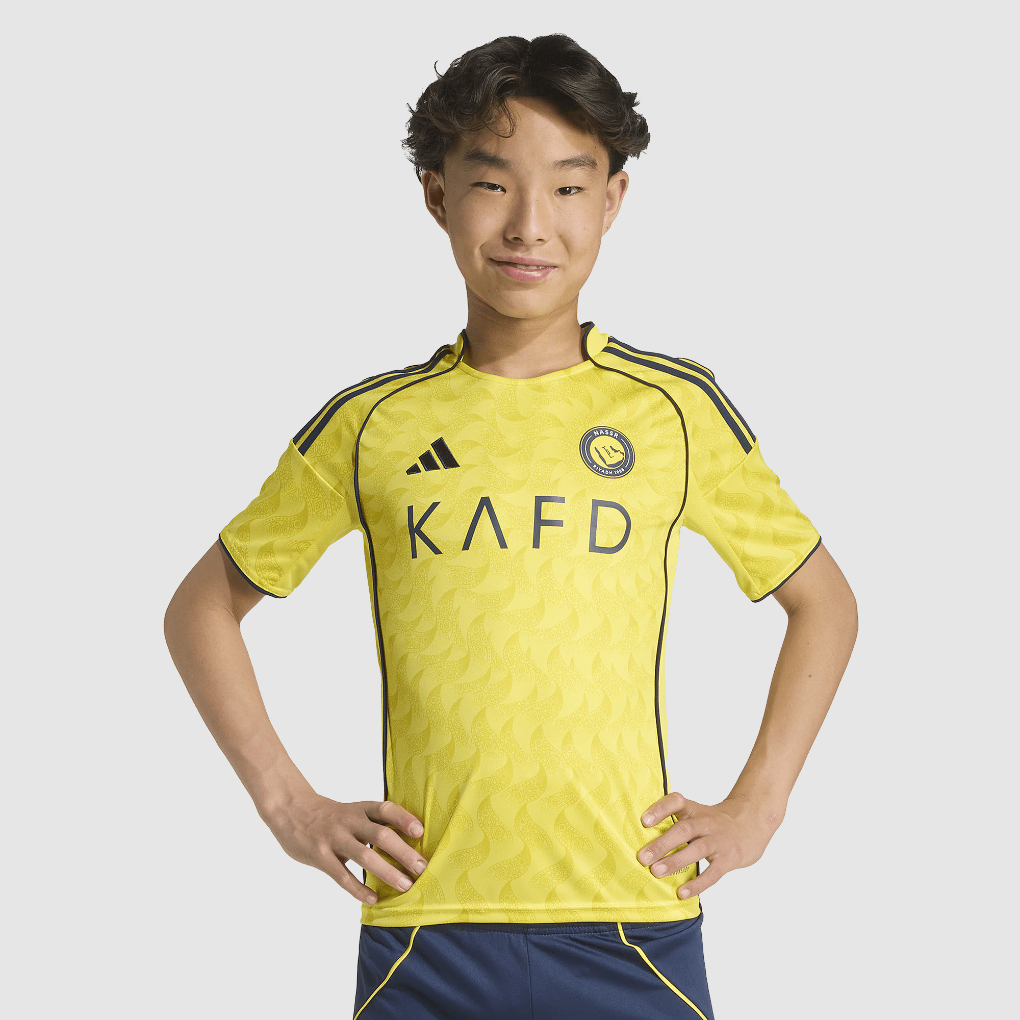 Adidas Al Nassr 25 26 Kids Home Shirt With Ronaldo 7 Yellow