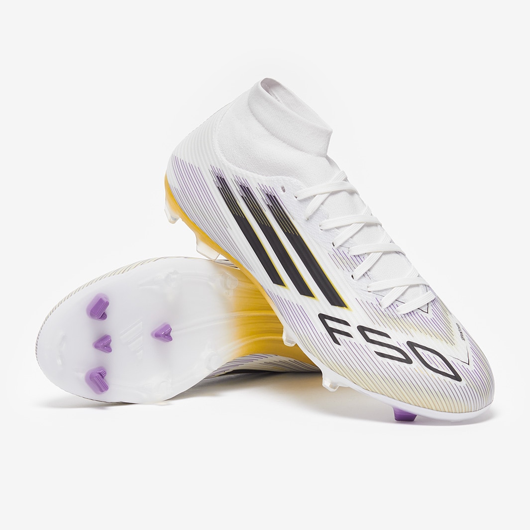 adidas F50 League Mid FG/MG - Bianco/Nero Core/Oro Met