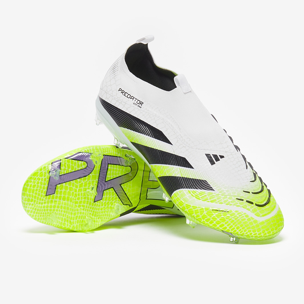 adidas Kids Predator Elite Laceless Firm Ground - Ftwr White/Core