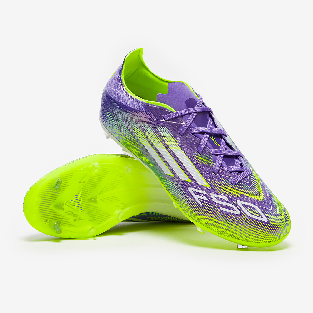 Adidas Kids F50 Elite Fg Rush Ftwr White Lucid Lemon Purple