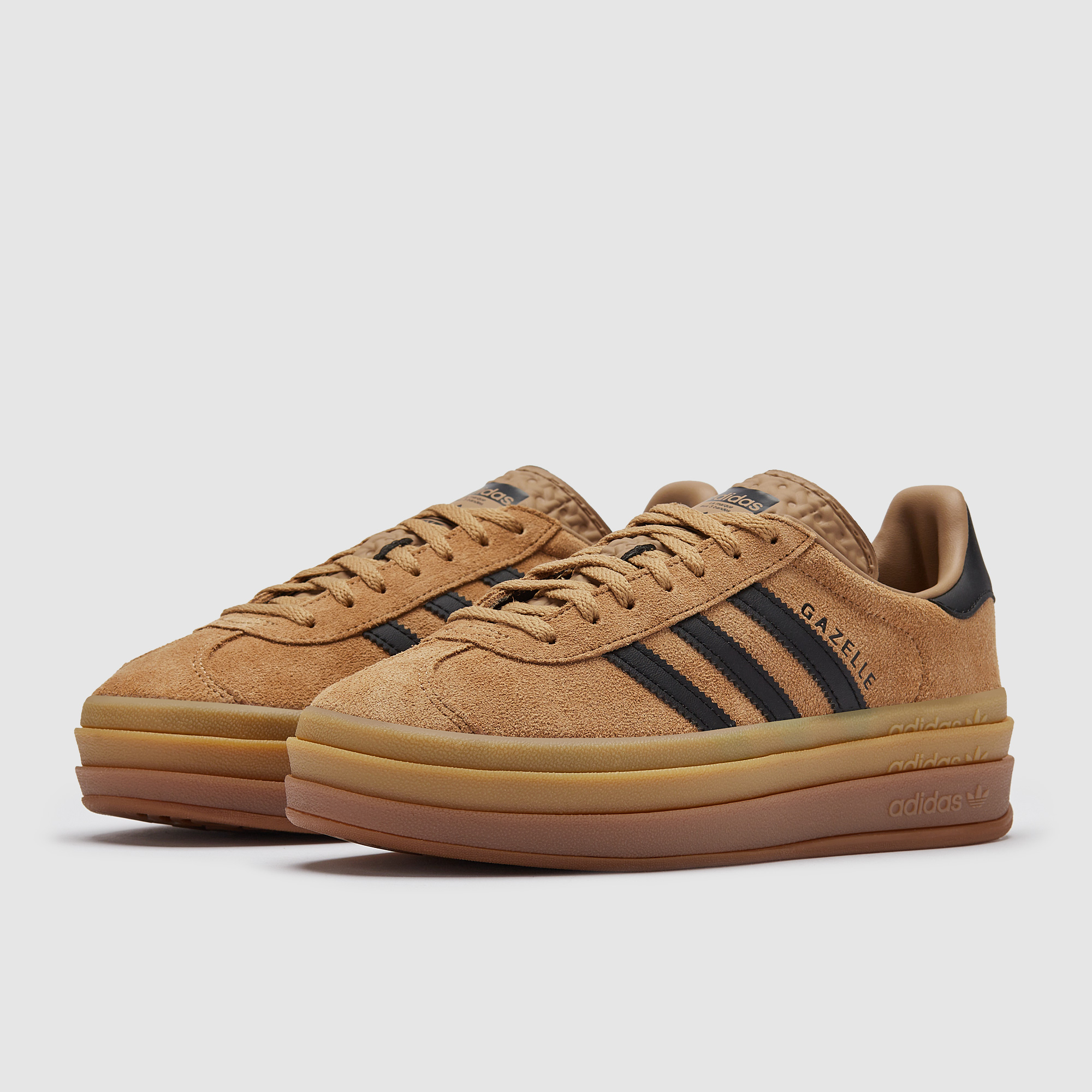 Adidas Originals Womens Gazelle Bold Cardboard Core Black Gum Brown