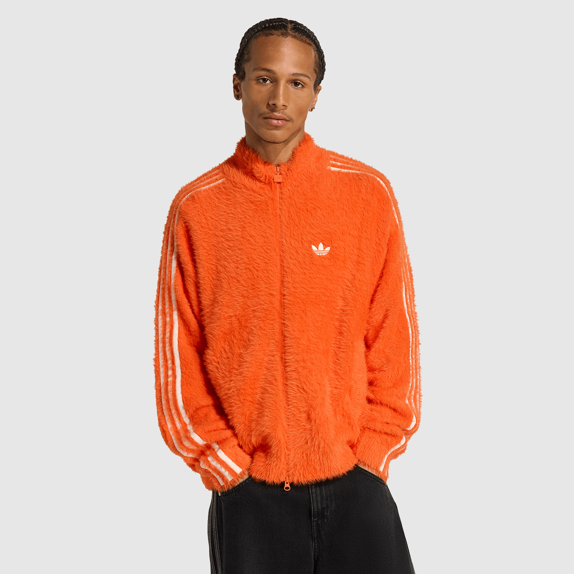 Adidas Originals Faux Mohair Classic Track Top Orange