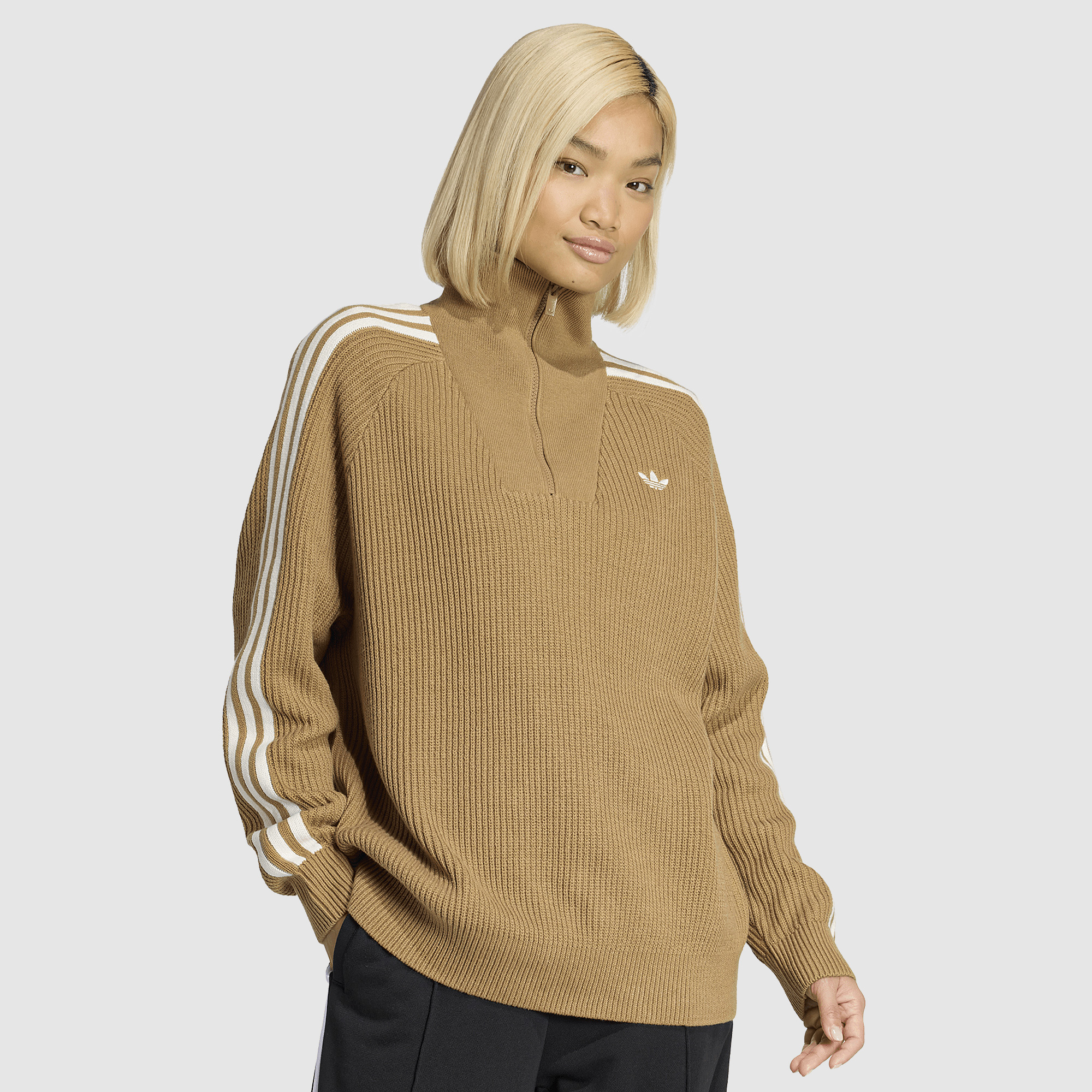 Adidas Originals Womens Funnel Neck Sweatshirt Brown