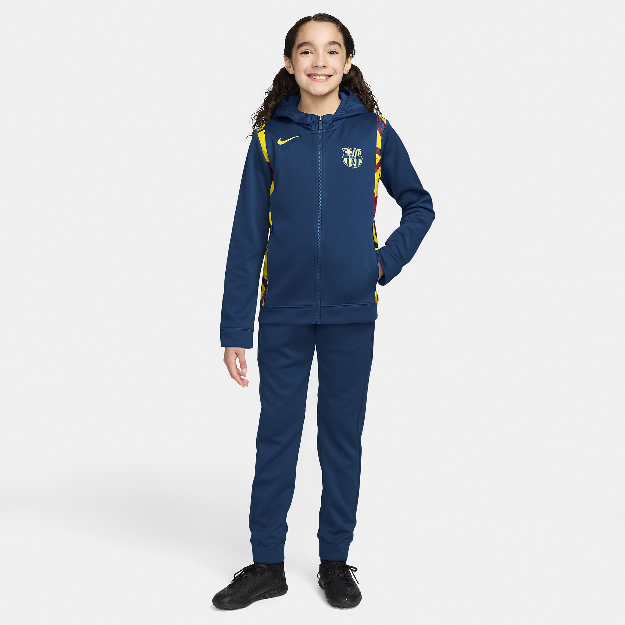 Nike Fc Barcelona 25 26 Kids Woven El Classico Tracksuit Blue