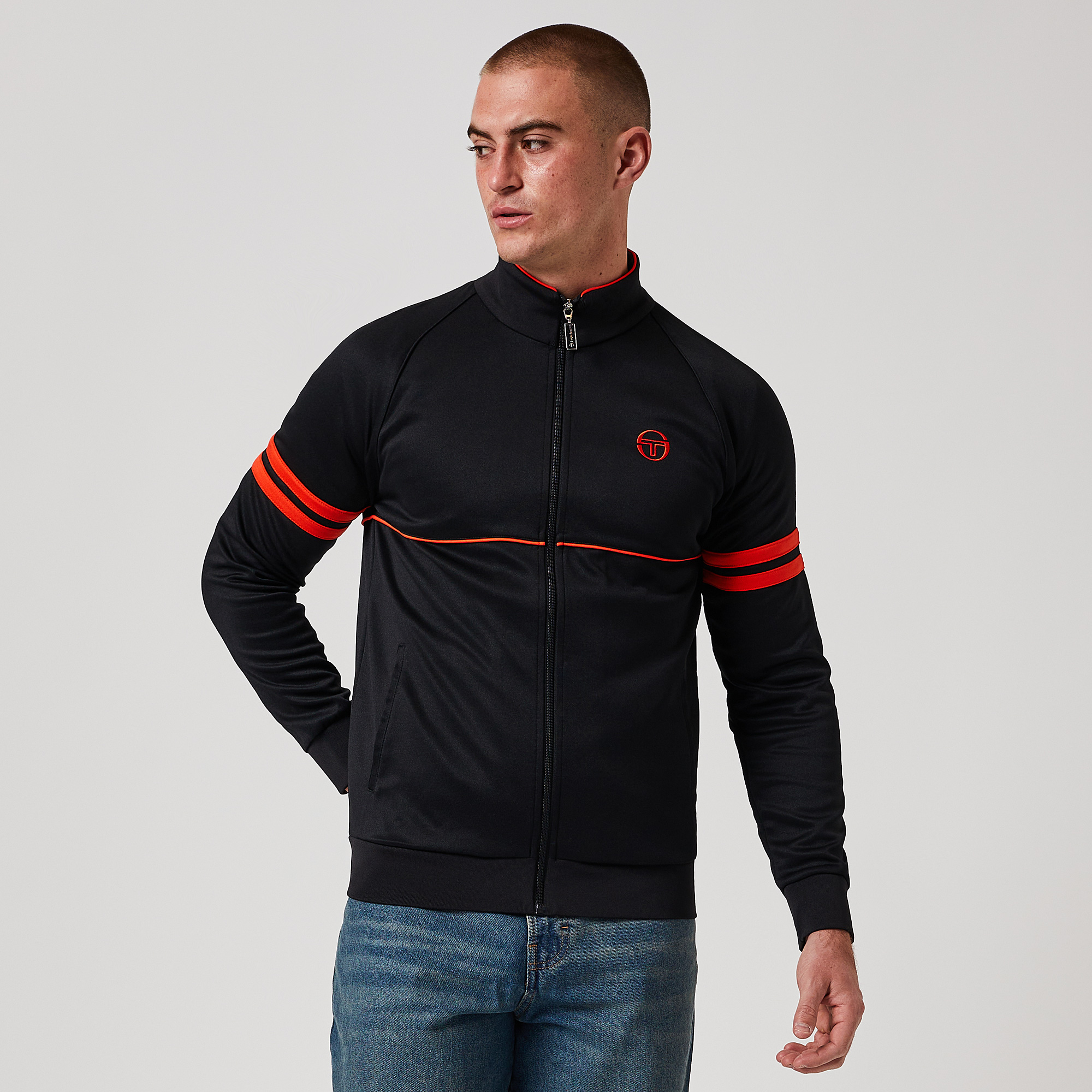 Sergio Tacchini Orion Track Jacket Tangerine Tango Black