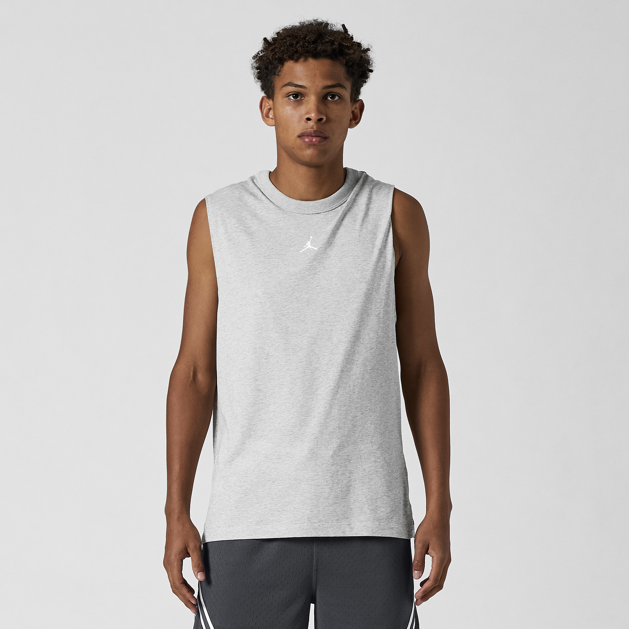 Jordan Dri Fit Sleeveless Top Heather White Grey