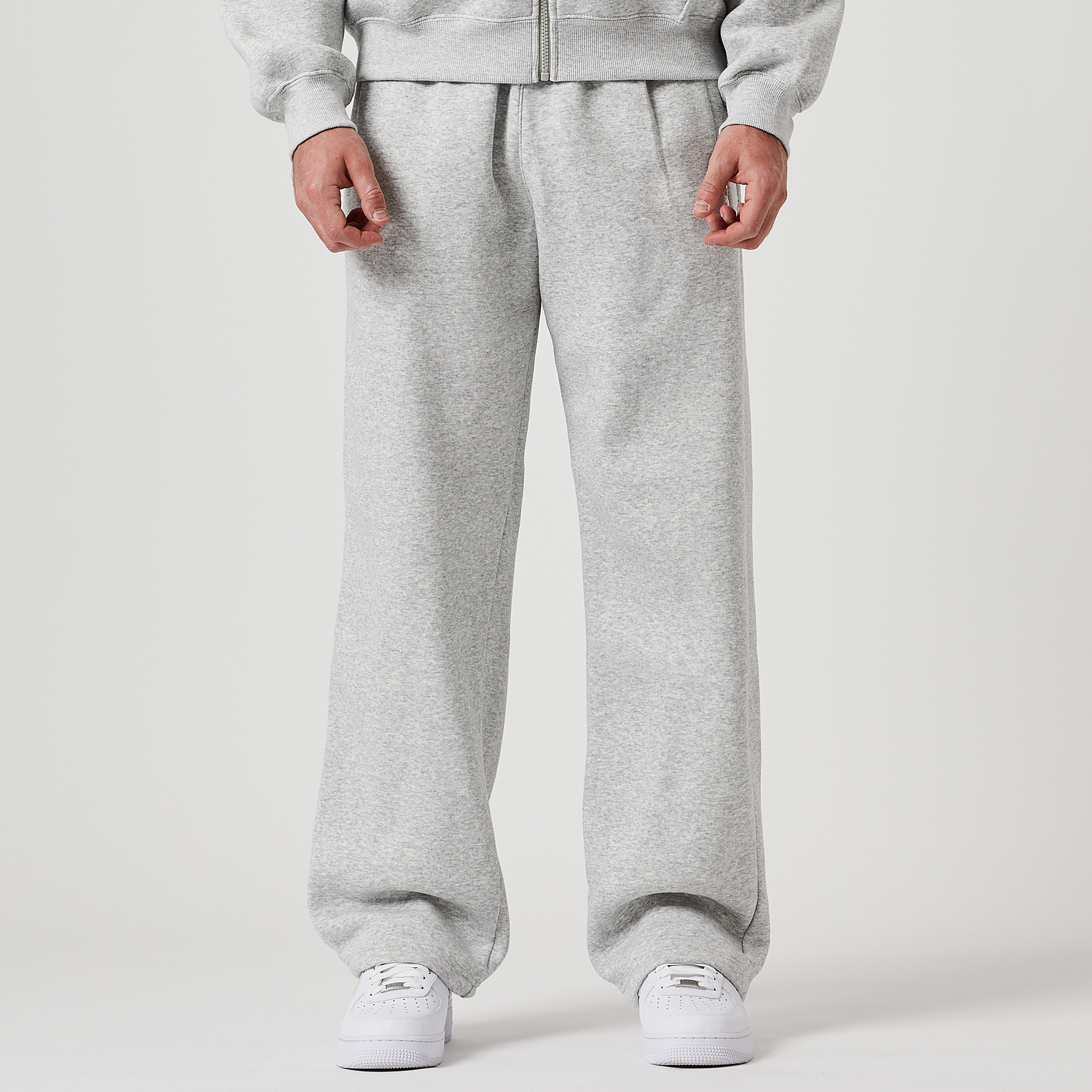 Jordan Brooklyn Oversized Open Hem Fleece Pants Grey