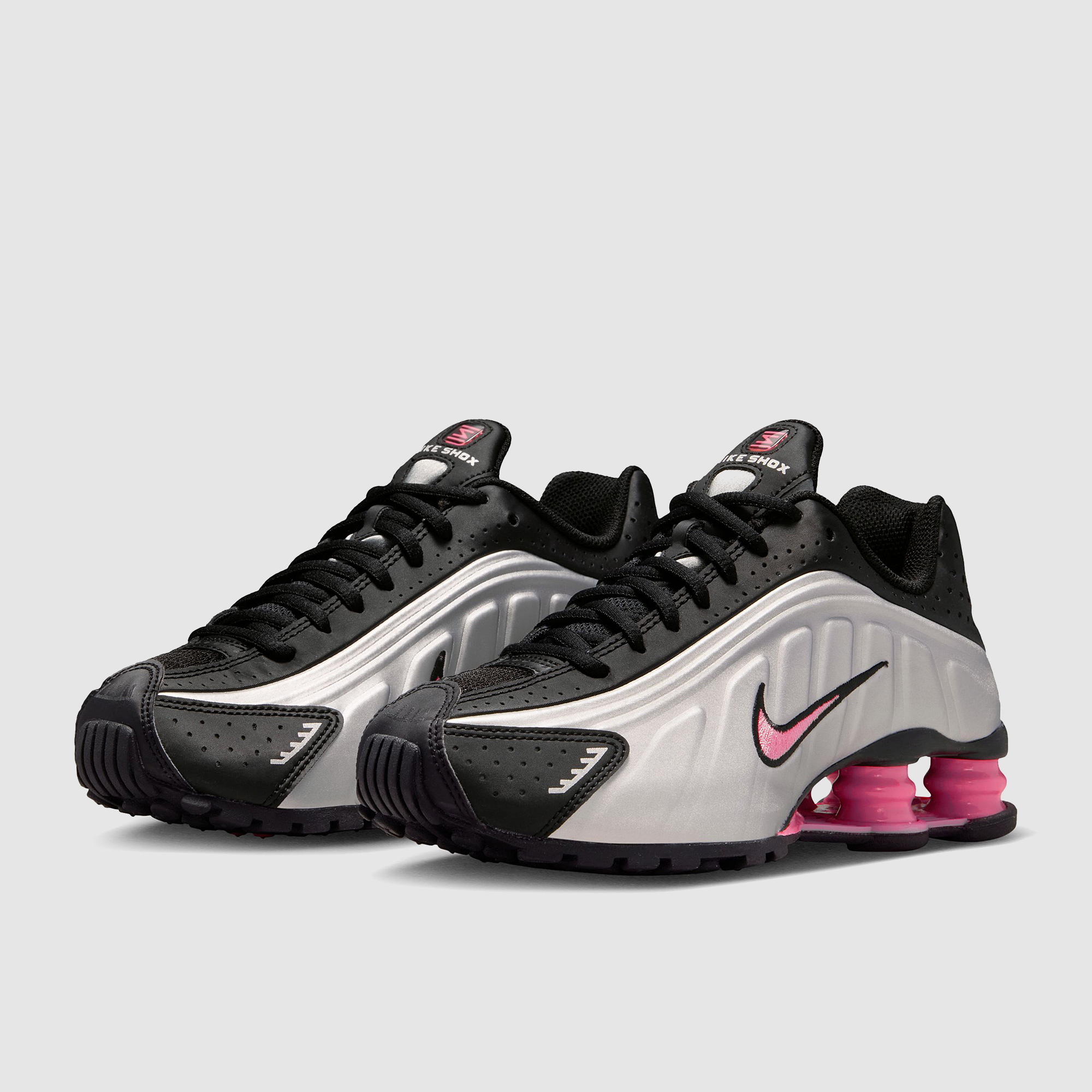 Nike Sportswear Older Kids Shox R4 Gs Metallic Silver Pinksicle Black