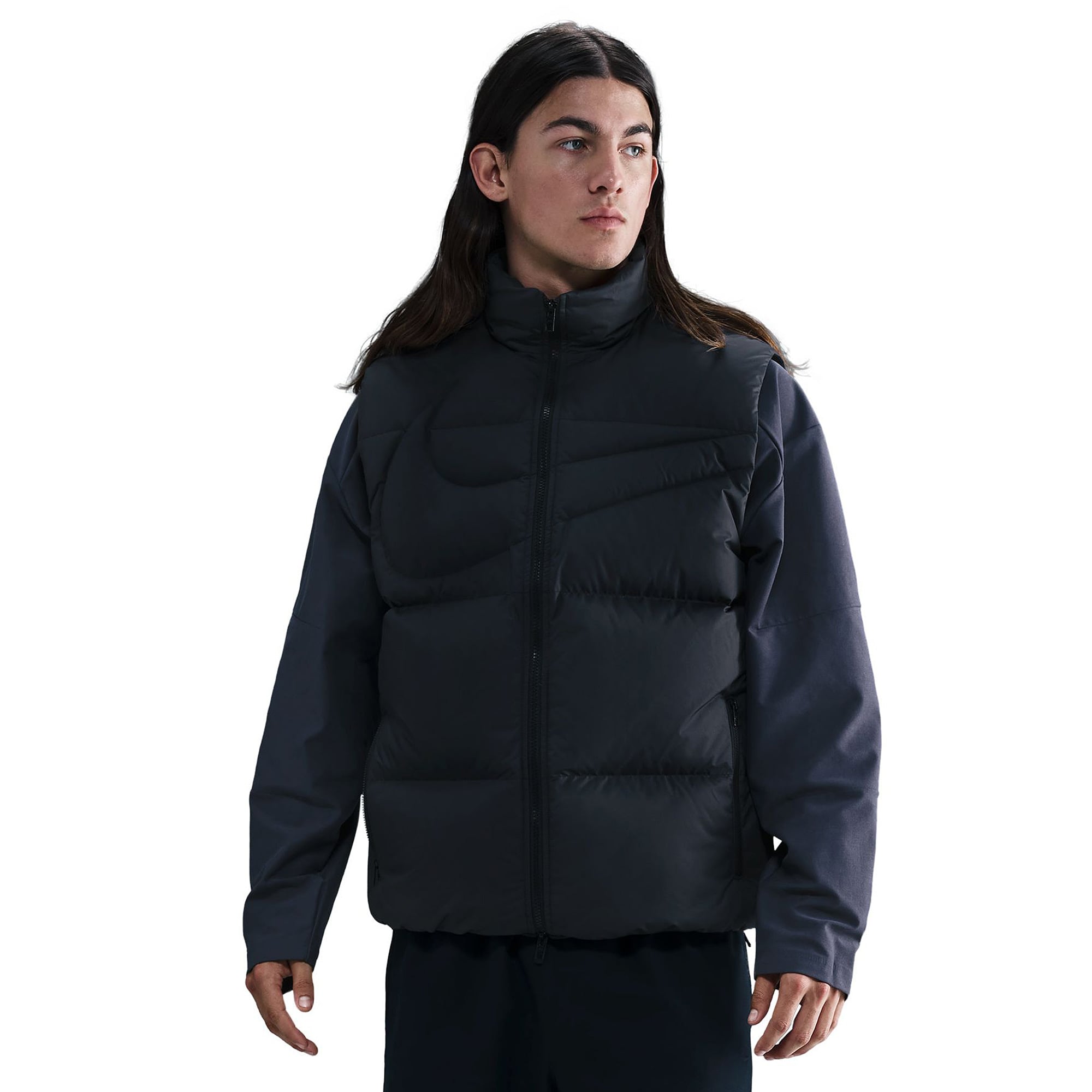 black nike puffer vest