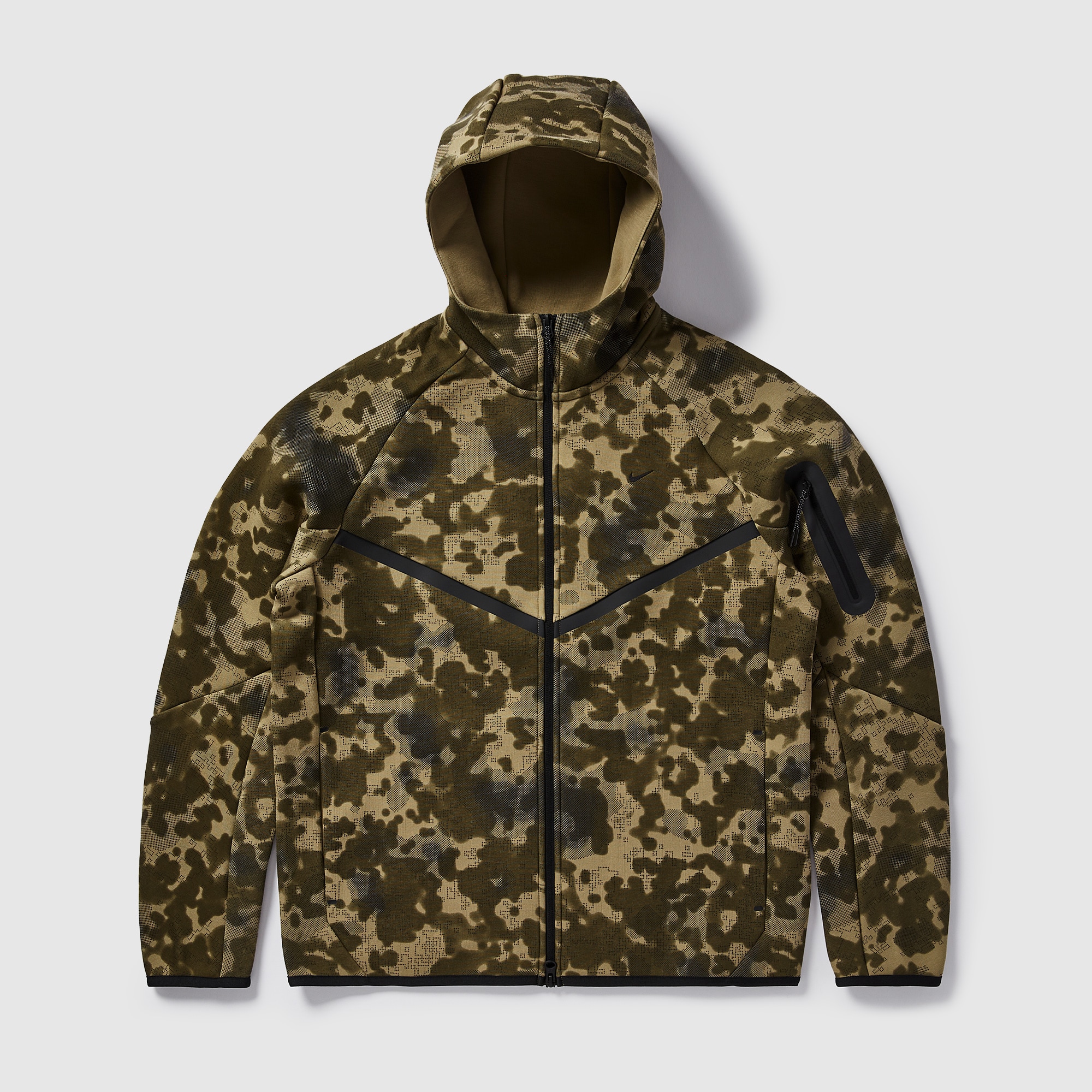 nike camouflage print zipped hoodie