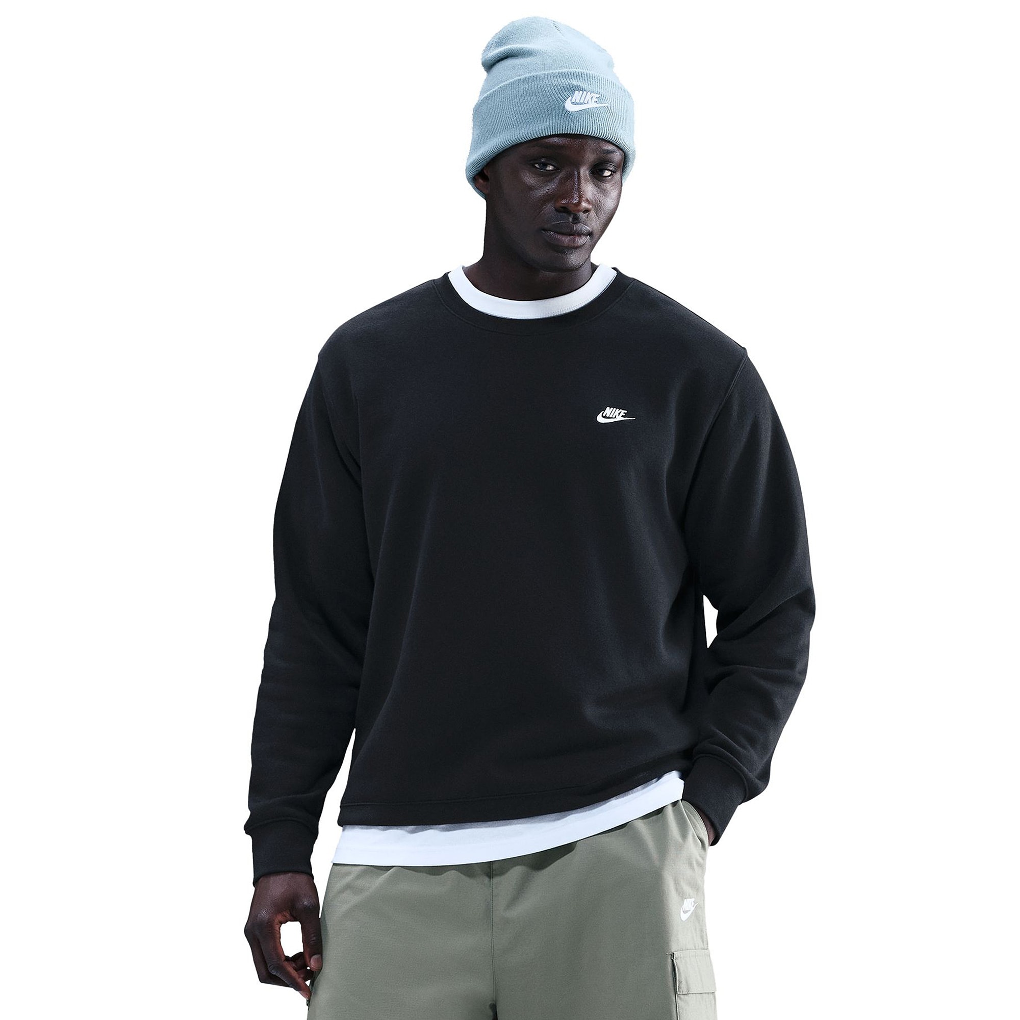 black and white nike crew neck